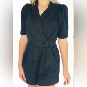 Day + Moon Black Denim Romper